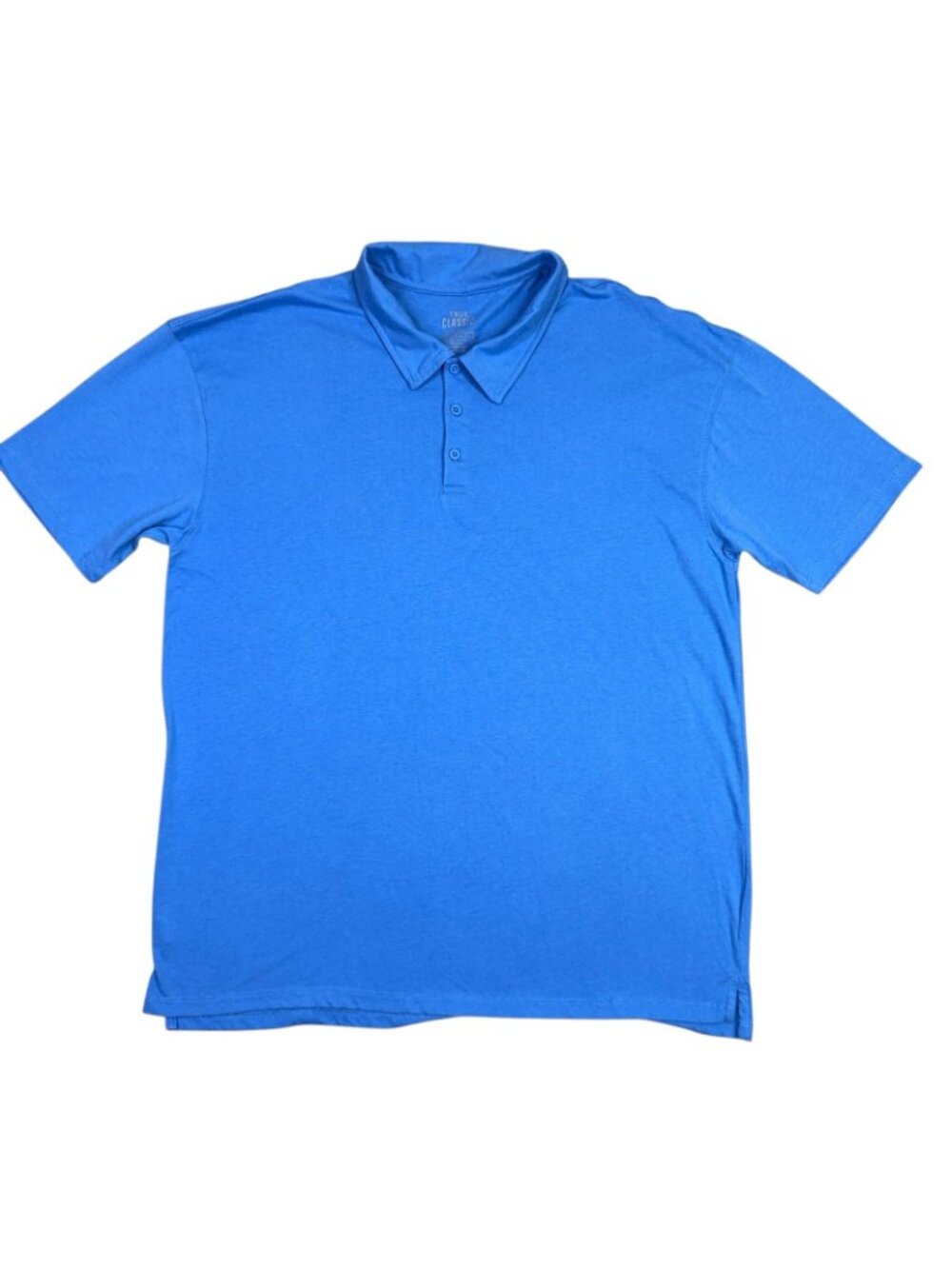True Classic Polo Shirt Mens 2XL Royal Blue Stretch Short Sleeve Fitted Casual